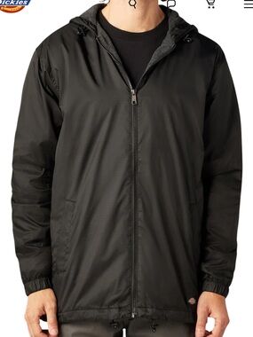 Dickies Black Lightweight Nylon Hooded Jacket
